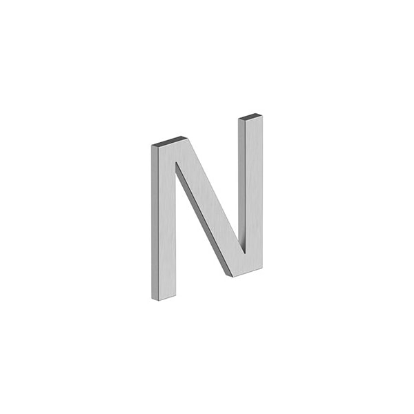 4 LETTER N, E SERIES W/ RISERS, STAINLESS STEEL in Brushed Stainless